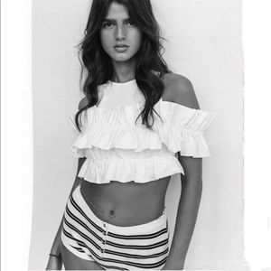 Zara combination ruffle crop top